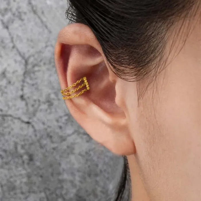Trendolla Jewelry Earrings Long Chain Delicate Flat Back Stud Earrings