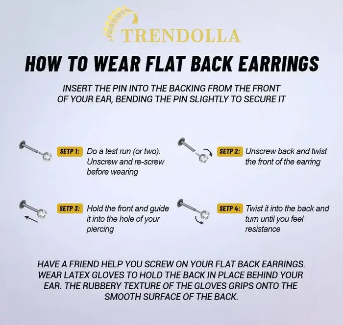 Trendolla Jewelry Earrings Long Chain Delicate Flat Back Stud Earrings