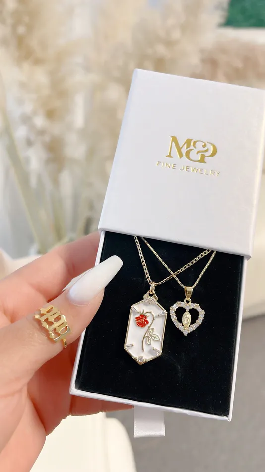 White Enchanted Rose Necklace MP Jewelry Necklaces
