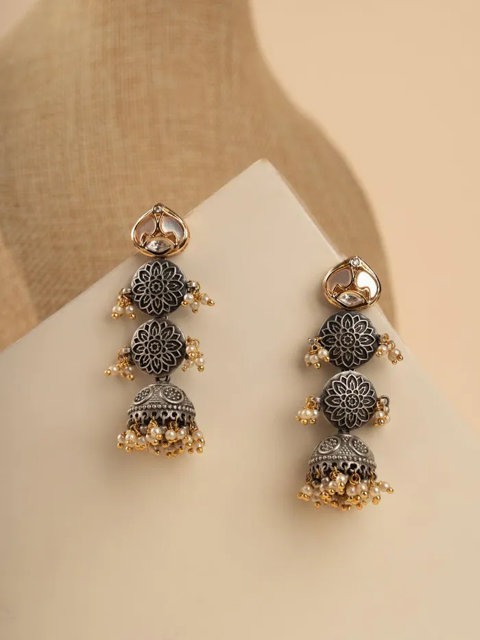 Curio Cottage Earrings Gypsy Oxidised Coin Drop Jhumki Earrings Curio Cottage Earrings Gypsy Oxidised Coin Drop Jhumki Earrings