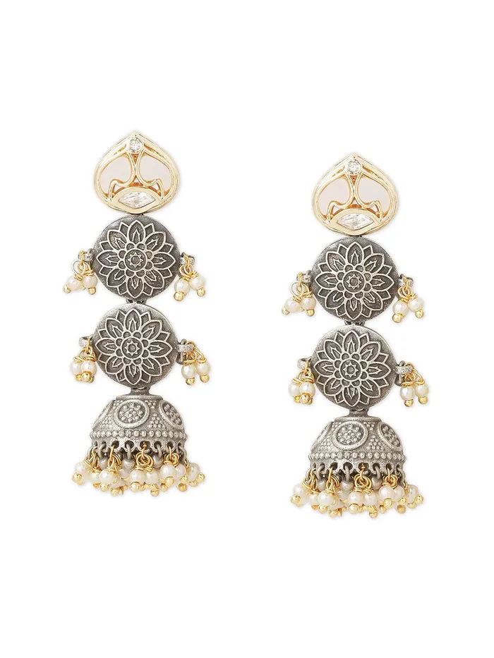 Curio Cottage Earrings Gypsy Oxidised Coin Drop Jhumki Earrings Curio Cottage Earrings Gypsy Oxidised Coin Drop Jhumki Earrings
