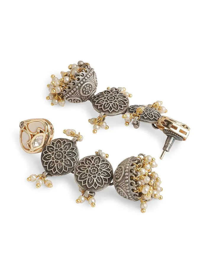 Curio Cottage Earrings Gypsy Oxidised Coin Drop Jhumki Earrings Curio Cottage Earrings Gypsy Oxidised Coin Drop Jhumki Earrings