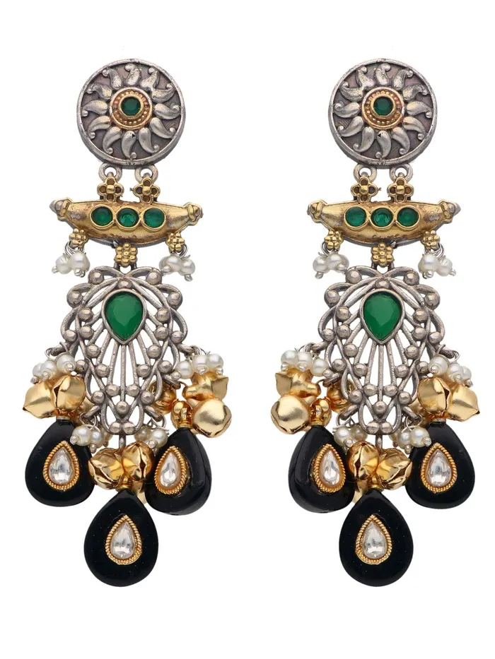 Curio Cottage Earrings The Gypsy Graceful Green and Onyx Earrings Curio Cottage Earrings The Gypsy Graceful Green and Onyx Earrings