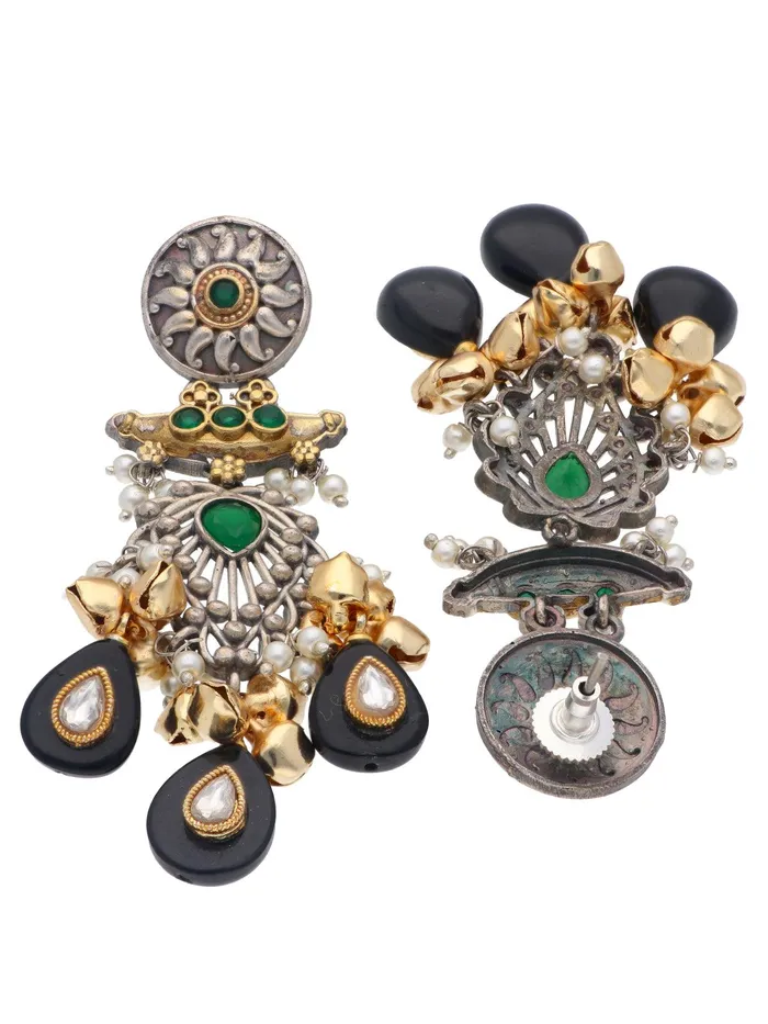 Curio Cottage Earrings The Gypsy Graceful Green and Onyx Earrings Curio Cottage Earrings The Gypsy Graceful Green and Onyx Earrings