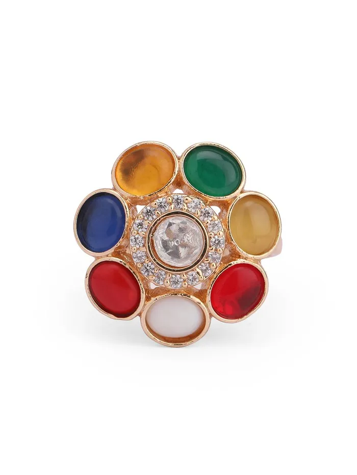 Curio Cottage Rings Meira Navratna Bloom Ring Curio Cottage Rings Meira Navratna Bloom Ring