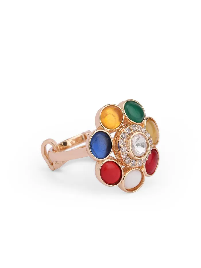Curio Cottage Rings Meira Navratna Bloom Ring Curio Cottage Rings Meira Navratna Bloom Ring