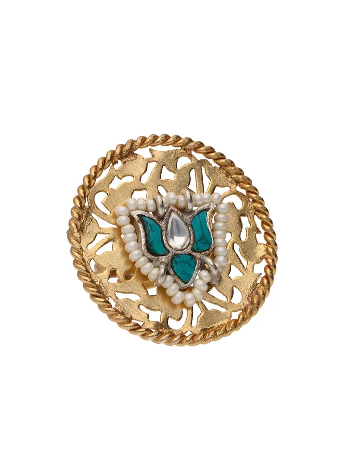 Curio Cottage Rings The Aqua Lotus Zoya Ring Curio Cottage Rings The Aqua Lotus Zoya Ring