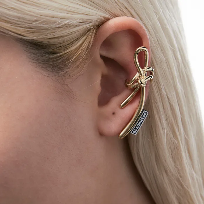Earrings Blackheadshop Silicone Tag Decorated Twisted Knot NonPiercing Ear Clip Earrings Blackheadshop Silicone Tag Decorated Twisted Knot NonPiercing Ear Clip
