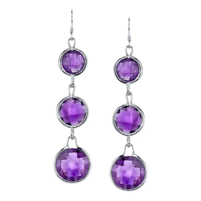 Earrings Four Peaks Mining Co Three Stone Faceted Round Earrings