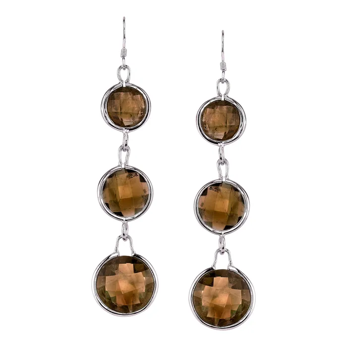 Earrings Four Peaks Mining Co Three Stone Faceted Round Earrings Earrings Four Peaks Mining Co Three Stone Faceted Round Earrings