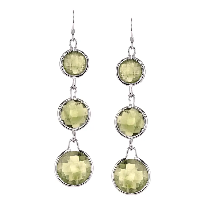 Earrings Four Peaks Mining Co Three Stone Faceted Round Earrings Earrings Four Peaks Mining Co Three Stone Faceted Round Earrings