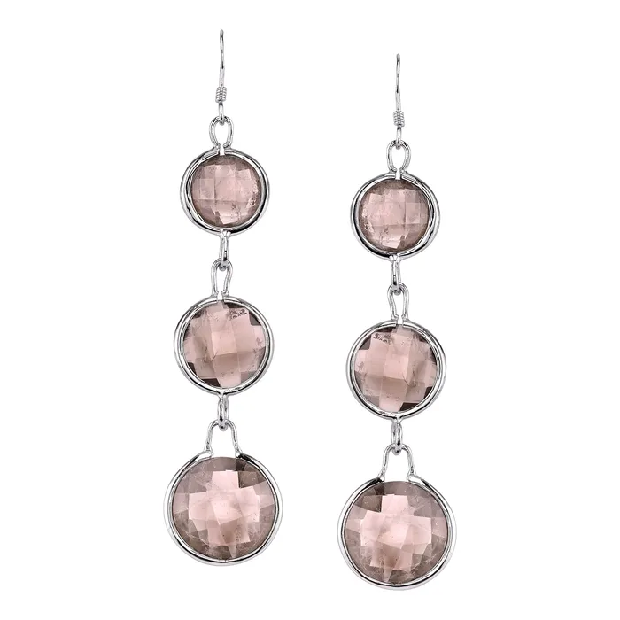 Earrings Four Peaks Mining Co Three Stone Faceted Round Earrings Earrings Four Peaks Mining Co Three Stone Faceted Round Earrings