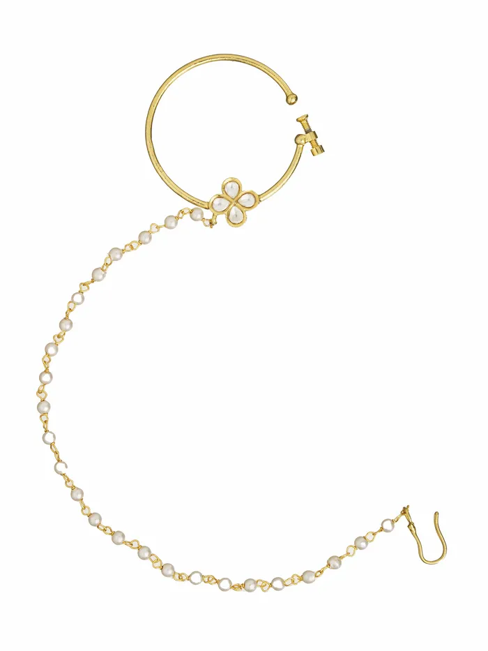 Gold toned Customizable Kundan Clover Nath Curio Cottage PreStyled Sets