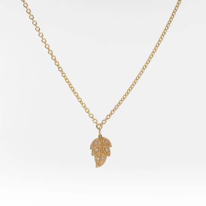 Gold Vermeil Leaf Necklace Tashi Necklaces
