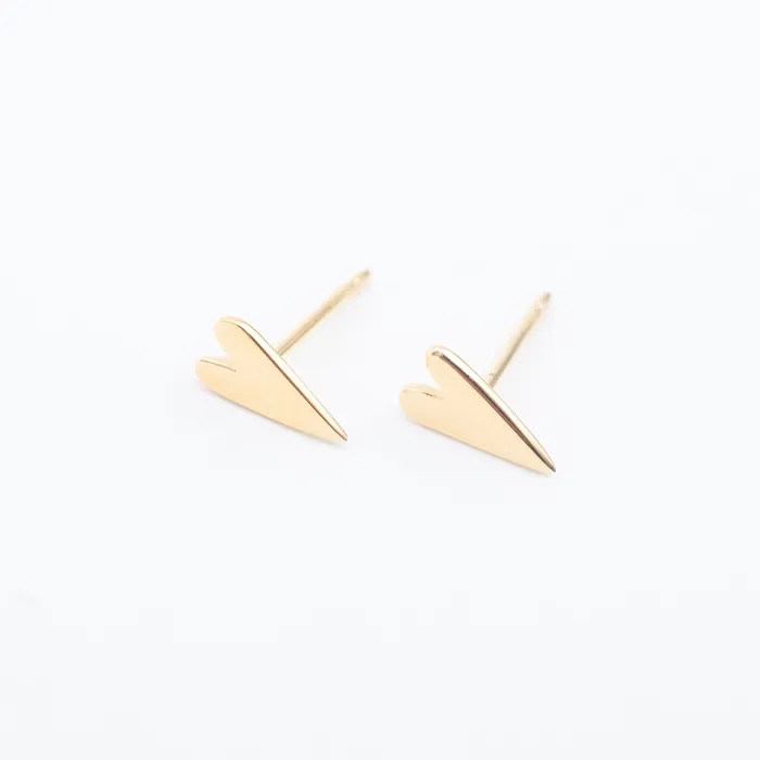 Gold Vermeil Skinny Heart Studs Tashi Necklaces