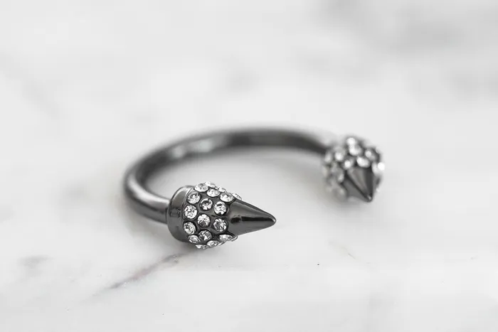 Kinsley Armelle Spike Collection Black Bling Ring Rings