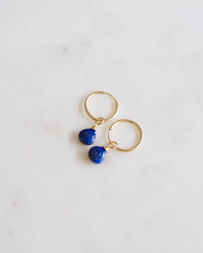 Lapis lazuli Infinity Hoop Earrings ERIJEWELRY Earrings