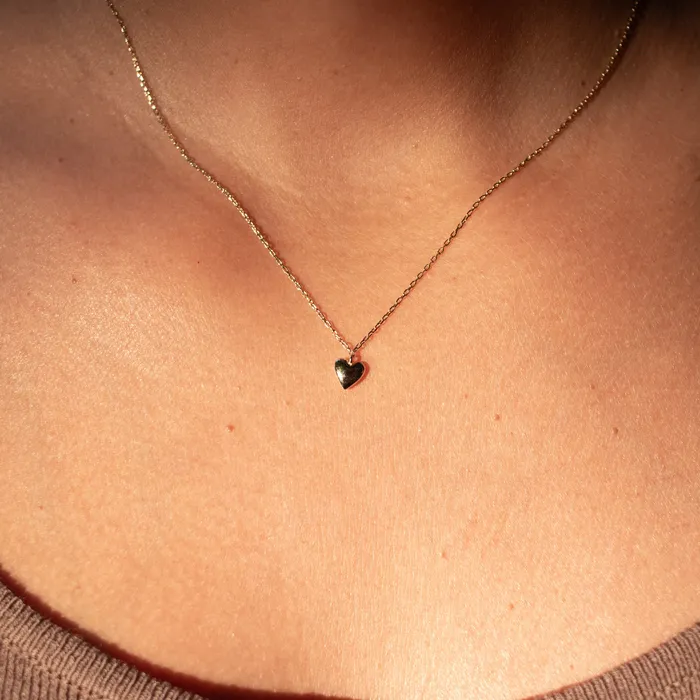 Micro Heart Charm Necklace Eklexic Necklaces