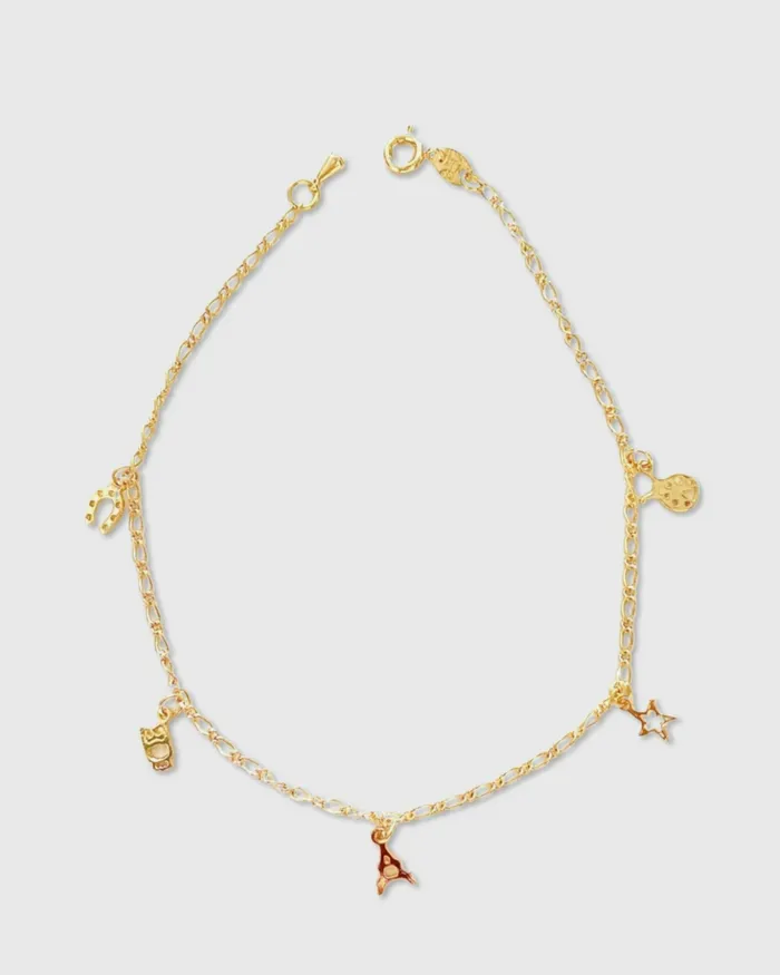 Multi Happy Charm Anklet ERIJEWELRY Charm Necklaces