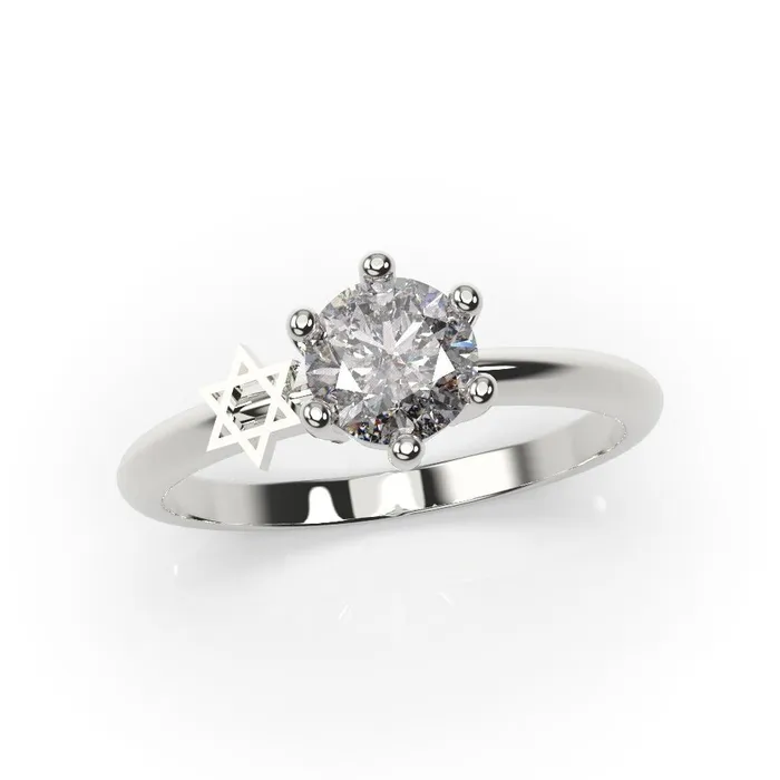 MyUniqueRing Rings Star of David Ring Jewish Engagement Ring White