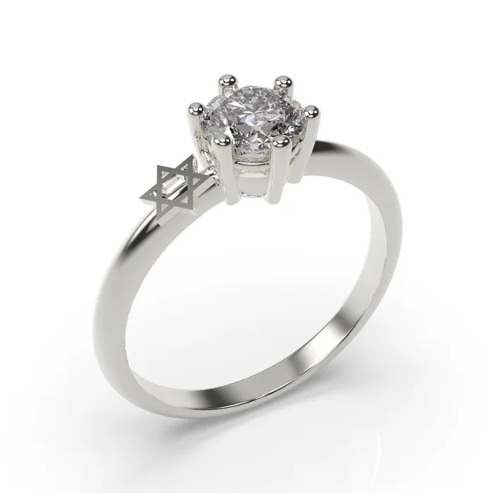 MyUniqueRing Rings Star of David Ring Jewish Engagement Ring White