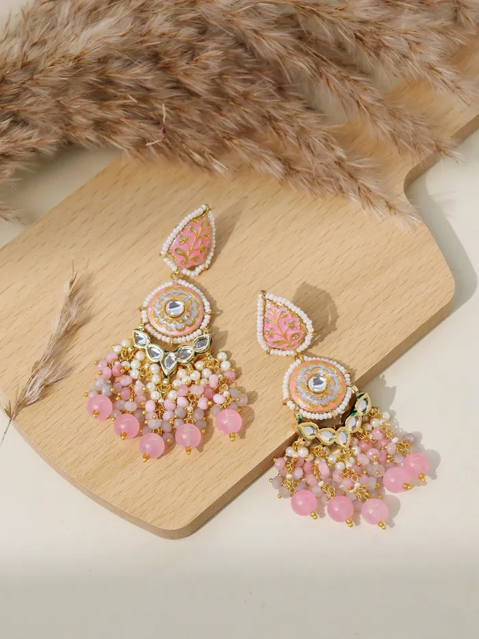 Pink Spring Enamel Dangler Earrings Curio Cottage Earrings Pink Spring Enamel Dangler Earrings Curio Cottage Earrings