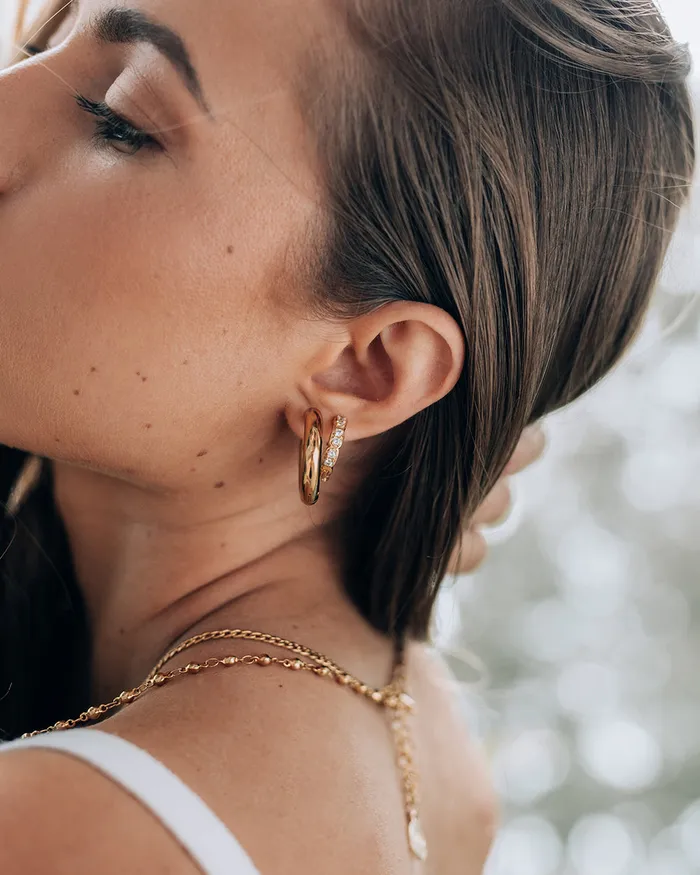 PreStyled Sets Cruz Crystal Gold Hoops WellDunn