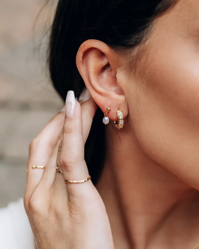 PreStyled Sets Cruz Crystal Gold Hoops WellDunn