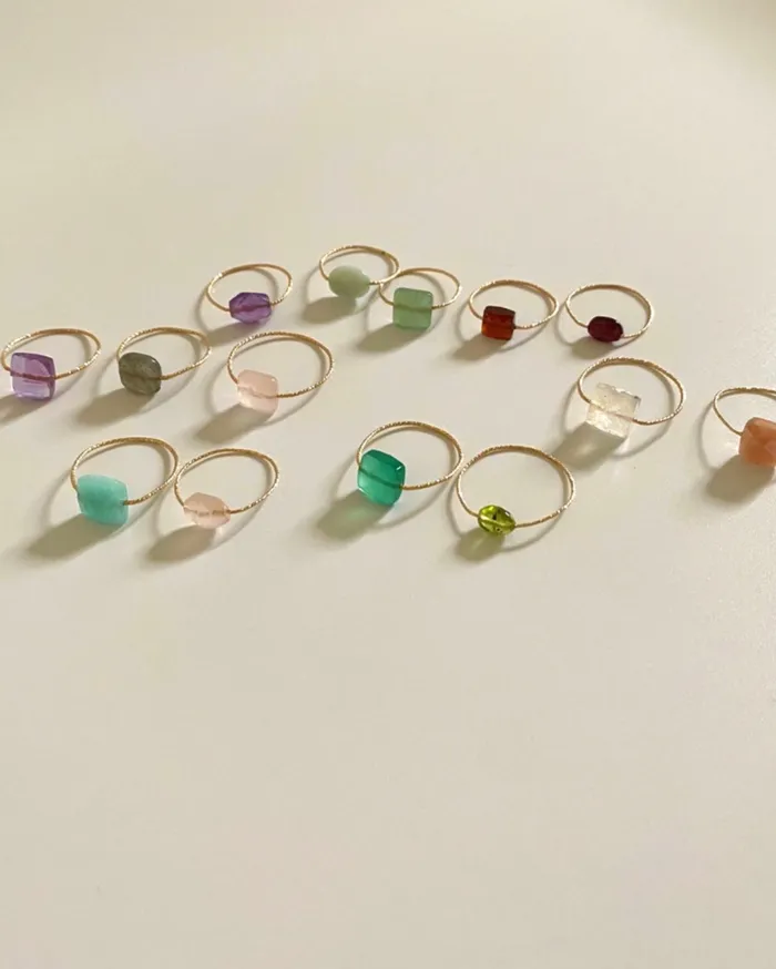 Rings ERIJEWELRY Green onyx Square Daily Serenity Ring