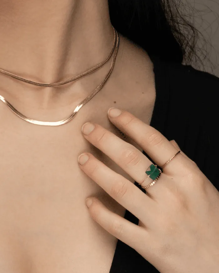 Rings ERIJEWELRY Green onyx Square Daily Serenity Ring