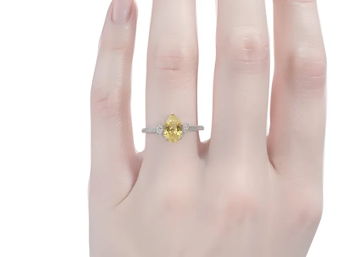 Rings FL LLC Yellow Pear Diamond Engagement Ring White Gold Pear Shape Diamond Engagement Ring Yellow Moissanite Yellow Moissanite Engagement Ring Rings FL LLC Yellow Pear Diamond Engagement Ring White Gold Pear Shape Diamond Engagement Ring Yellow Moissanite Yellow Moissanite Engagement Ring