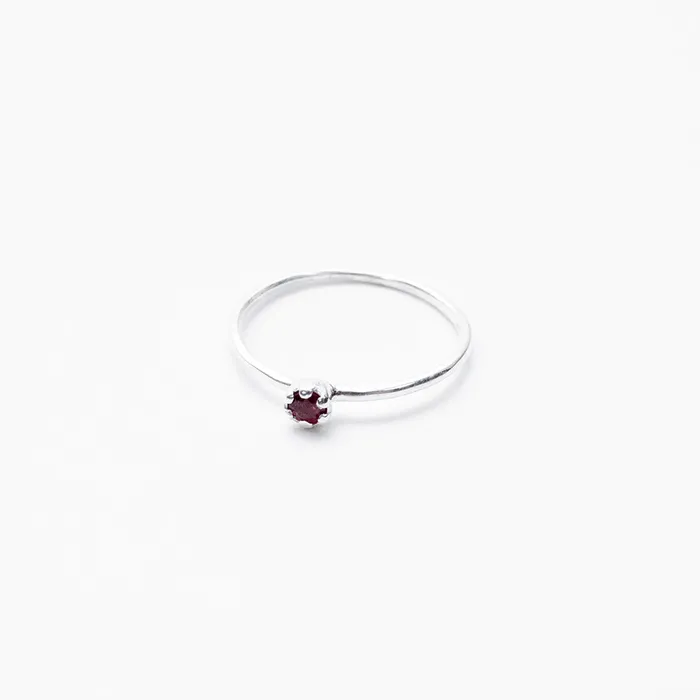 Silver Faceted Small Pink Tourmaline Ring Silver Lotus Rings