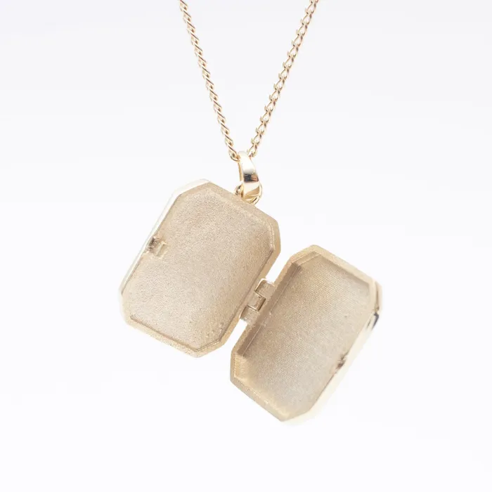 Silver Lotus Gold Vermeil Shining Mother of Pearl Locket Necklaces