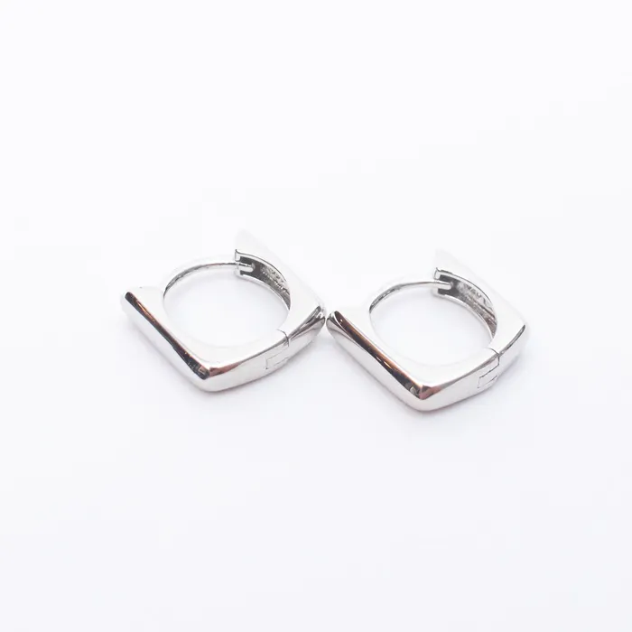 Silver Lotus Rings Silver Square Hoops