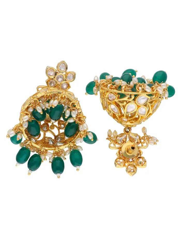 The Zoya Demi Goddess Kundan Jhumki Earrings Curio Cottage Earrings The Zoya Demi Goddess Kundan Jhumki Earrings Curio Cottage Earrings