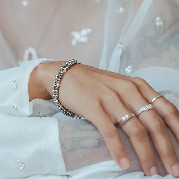 WellDunn Rings Haliotis Silver Bracelets